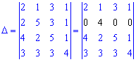 визначник матриці 4 порядку