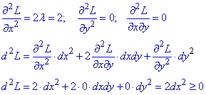 диференціал другого порядку L(x,y,λ)