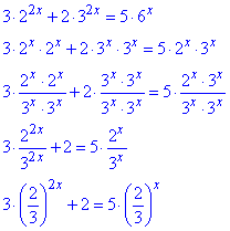 зведення показникового рівняння до квадратного