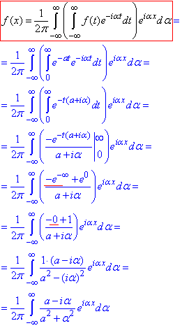 комплексна форма інтегралу Фур'є