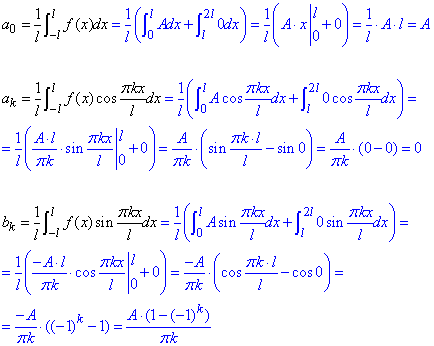 обчислення коефіцієнтів Фур'є