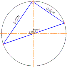 трикутник в колі, площа