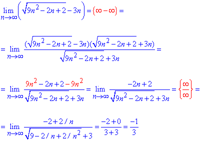 предел последовательности, неопределенность ∞-∞