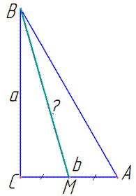 прямокутний трикутник, медіана