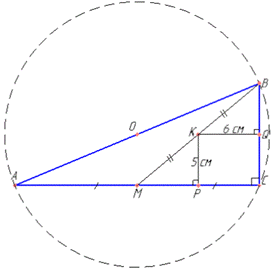 вписаний прямокутний трикутник в коло